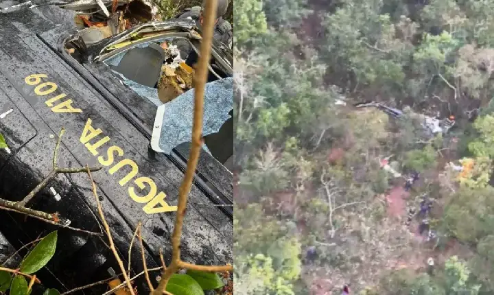 Ocupante de helicóptero que caiu no interior de SP estava foragido, diz PM