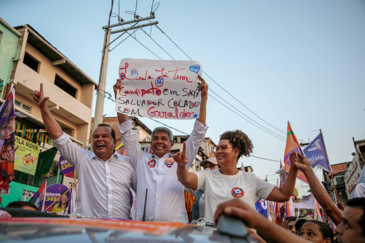 Ao lado de Geraldo e Fabya, Jerônimo diz que está “convicto que Salvador quer mudança”