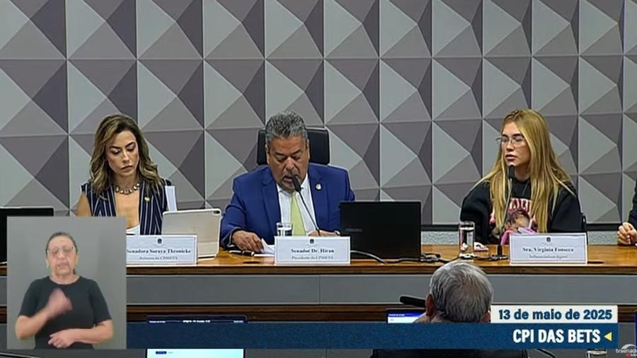 CPI das Bets: Virginia Fonseca presta depoimento no Senado