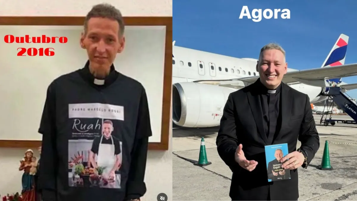 Padre Marcelo Rossi compara fotos e reflete: 