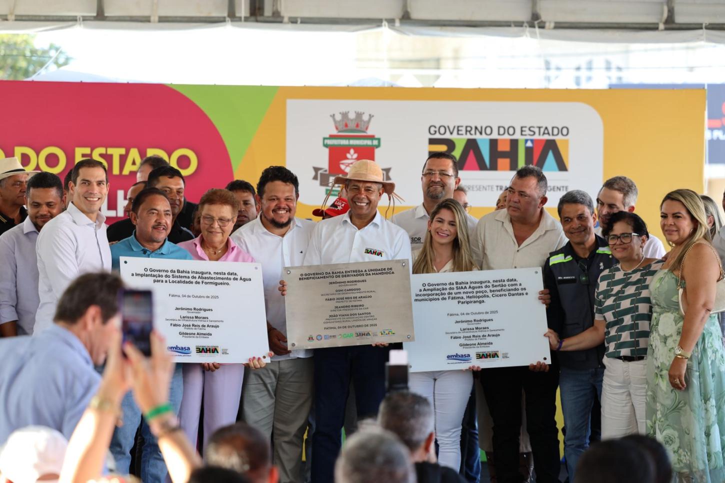 Em Fátima, Governo do Estado entrega obras e melhorias em abastecimento, saúde, educação e infraestrutura