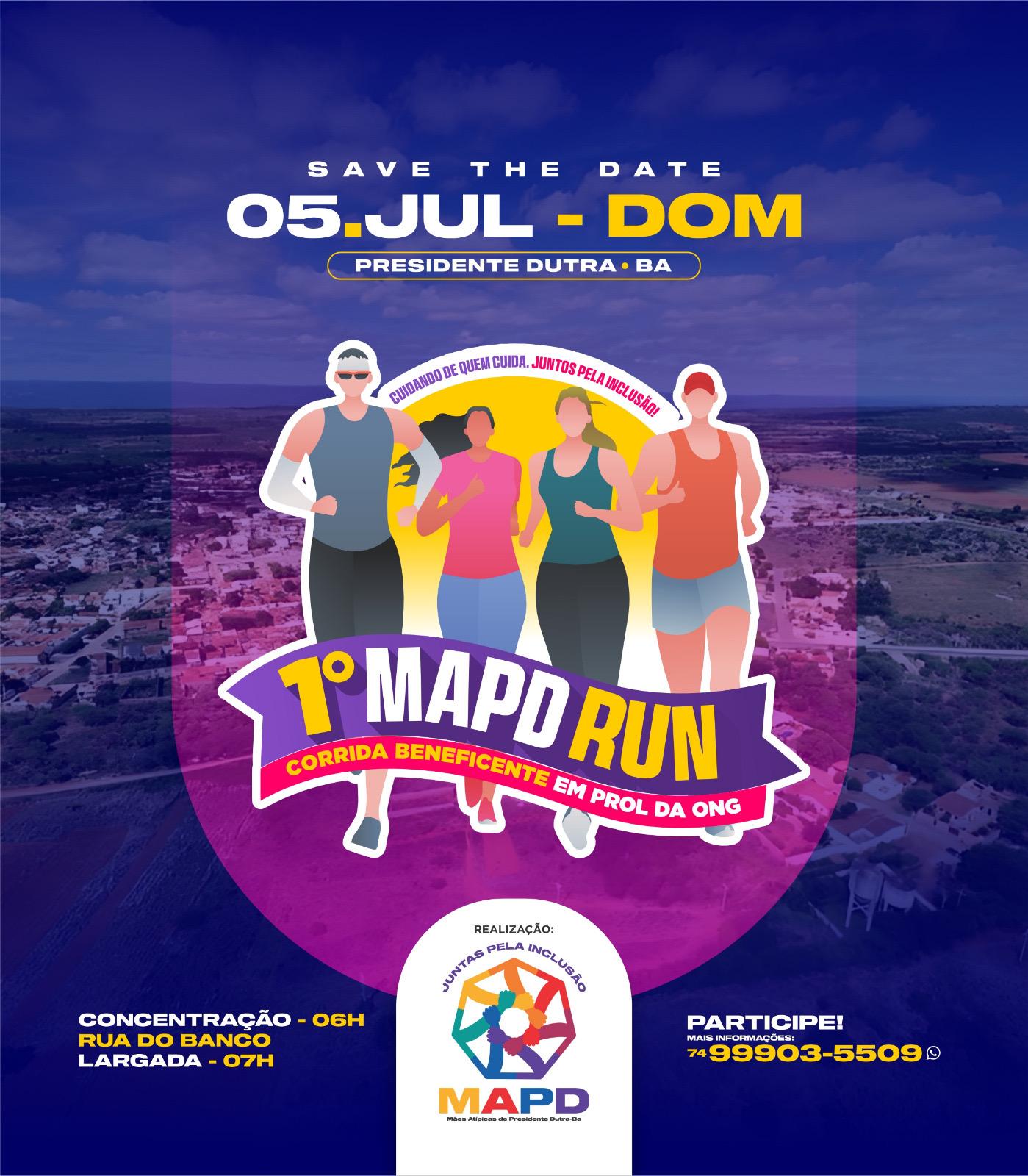 ONG MAPD realiza 1º MAPD RUN em Presidente Dutra para fortalecer mães atípicas e promover inclusão