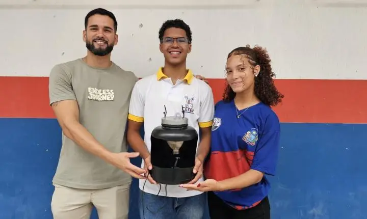 Jovens cientistas do município de Serrinha criam bebedouro sustentável para gatos
